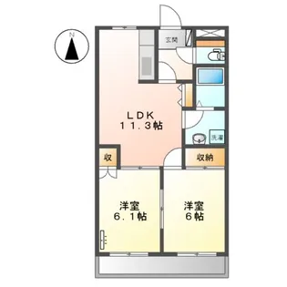 エスポアールK【1階】の間取り