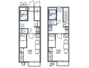 レオパレスリバティ・ハシ【209号室】の間取り