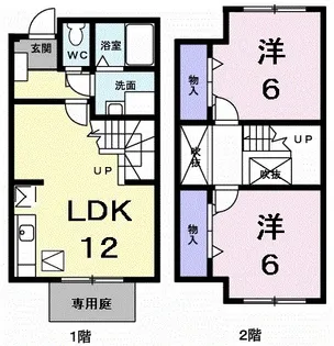 フラット スリー【1階】の間取り