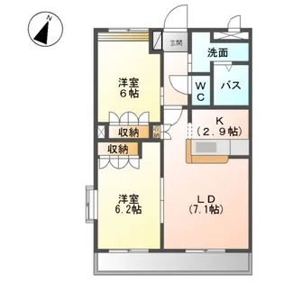 ルミエール南山【2階】の間取り