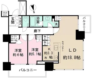 津田沼ザ・タワー【39階】の間取り
