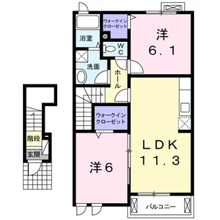 サンフレンズ B【2階】の間取り