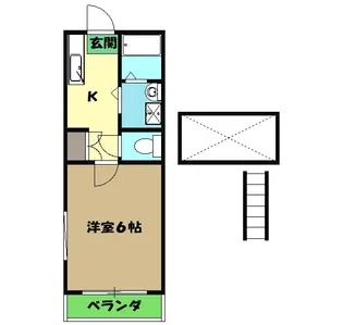 クレセントハウスⅡ【205号室】の間取り