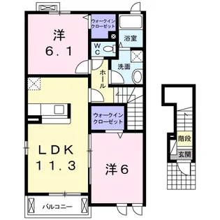 ウエスト M【2階】の間取り