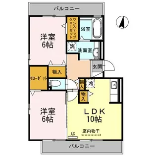 カーサ デュエット A棟【202号室】の間取り