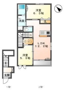 エミアスⅠ【2階】の間取り