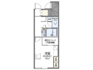 レオパレスアバンセ【102号室】の間取り
