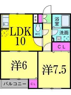 コーポことぶき【1階】の間取り