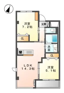 URBAN HILLS SAITO Ⅲ【1階】の間取り