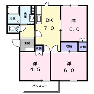 グリーンパレスB【2階】の間取り