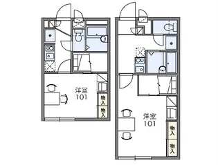 レオパレスシェドゥーブル【105号室】の間取り