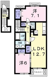 プリムローズⅢ【2階】の間取り