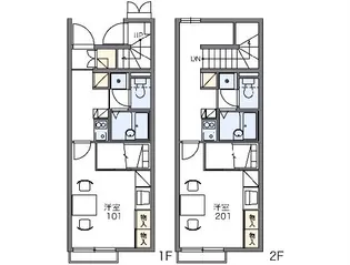 レオパレス桜川【2階】の間取り