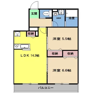 ブルーレース下鶴間A【302号室】の間取り