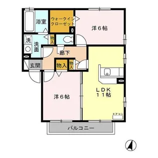 リビングタウン大和南 A【202号室】の間取り