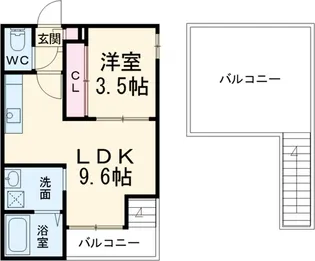 GRANDTICプリモ・アモーレ庄内緑地公園【2階】の間取り