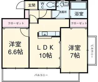 パークアベニュー ザ・スペクトラム【703号室】の間取り