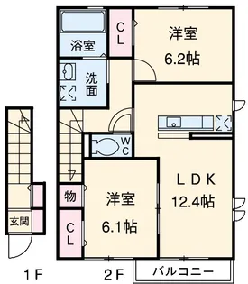 プレジオ A【2階】の間取り
