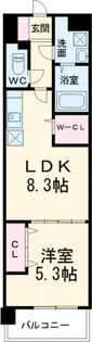 ポルテボヌール【3階】の間取り