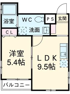 Brilliant apartment 伝馬【1階】の間取り