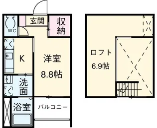 ハイツLLH【205号室】の間取り