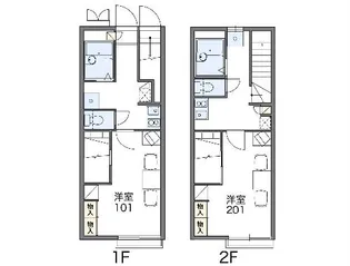 レオパレス萩野【105号室】の間取り