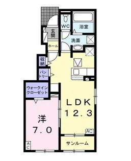 ポルズブロッコ ヴェントットB【1階】の間取り