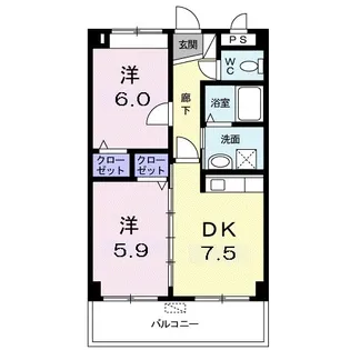 メゾン・シーサイド【1階】の間取り