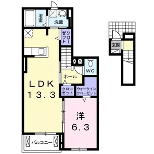 ベル・ソレイユK【2階】の間取り