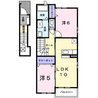 ミルフローラ1番館【2階】の間取り
