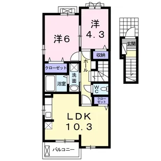 ルーチェ デル ソーレ【2階】の間取り