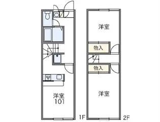レオパレスかわつる【1階】の間取り