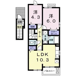 ル・シトロン【201号室】の間取り