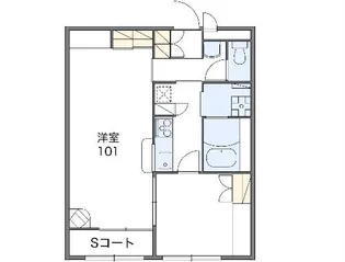 レオパレスオークガーデン【101号室】の間取り