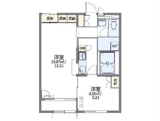 レオパレスオークガーデン【102号室】の間取り