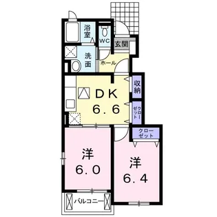 レインボーガーデン C【1階】の間取り
