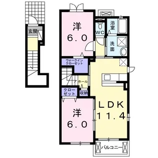 ヴィラ・フェリーチェⅡ【2階】の間取り