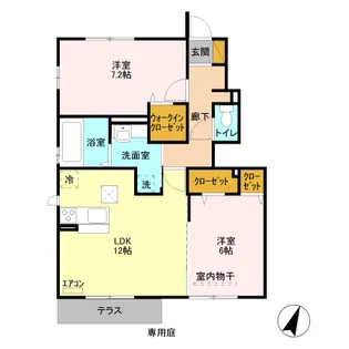 エーデルハイム E【1階】の間取り