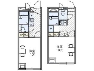 レオパレスリバーパーク【1階】の間取り