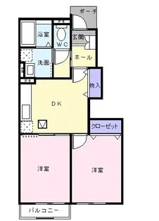 ガ−デン・フラッツ【1階】の間取り