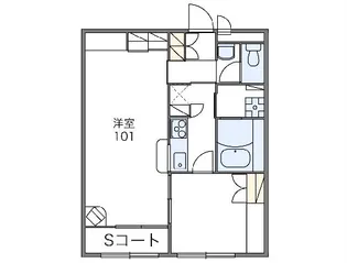 レオパレスMⅠ【1階】の間取り