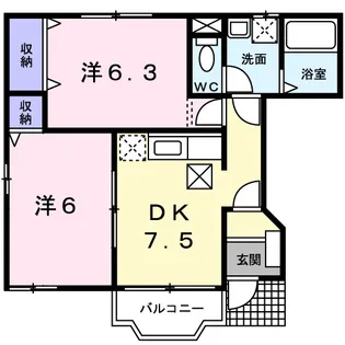 セレノ スプリング Α【1階】の間取り