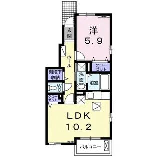 パストラル・デュオ Ⅱ【1階】の間取り