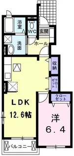 バロン・北【1階】の間取り