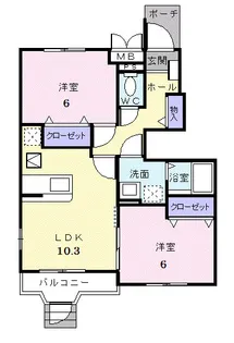 アマーレ花長【1階】の間取り