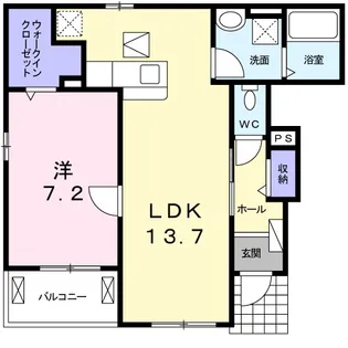 リバーサイド・サクラ Ⅲ【1階】の間取り