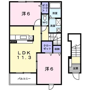 レクサス共栄 D【2階】の間取り