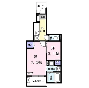 クレア【1階】の間取り