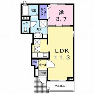 サンシャインA【1階】の間取り