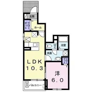 スプリリティー【1階】の間取り